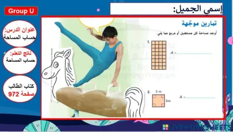 حساب المساحة المستوى 1