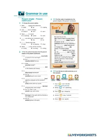 Present simple, present continuous