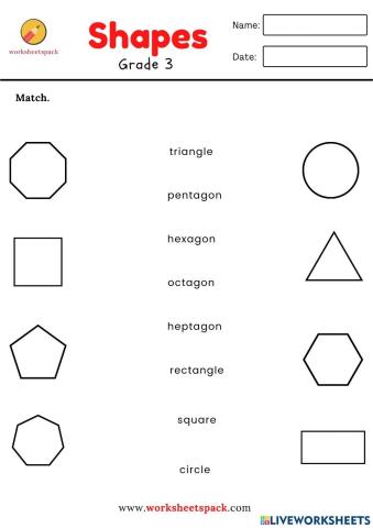 Shapes matching worksheet