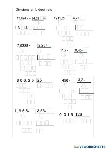 Divisions amb decimals