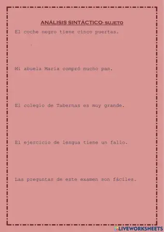 Análisis sintáctico- sujeto