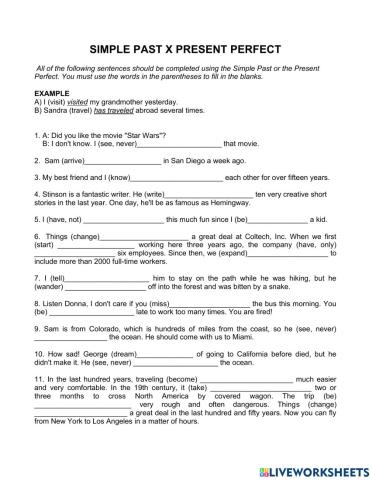Present Perfect x Simple Past