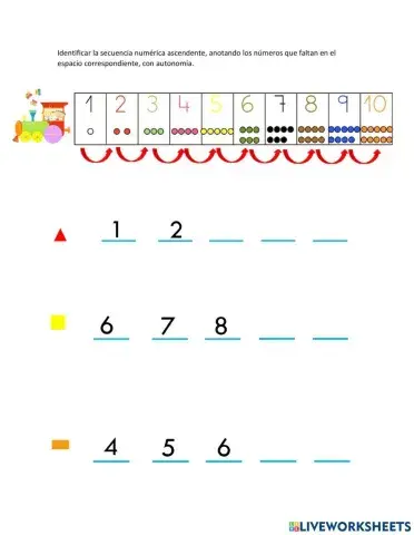 Secuencia numérica ascendente y descendente