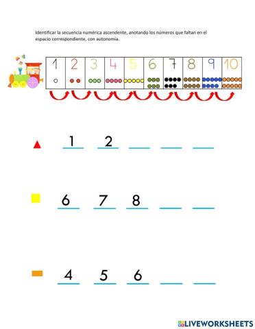 Secuencia numérica ascendente y descendente