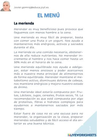 El menú: La merienda