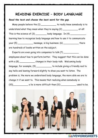 Body Language Reading Exercise