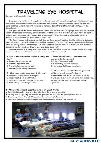 Traveling Eye Hospital Reader
