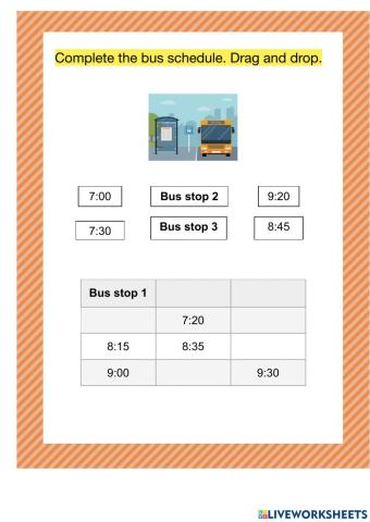 Bus schedule - complete 2