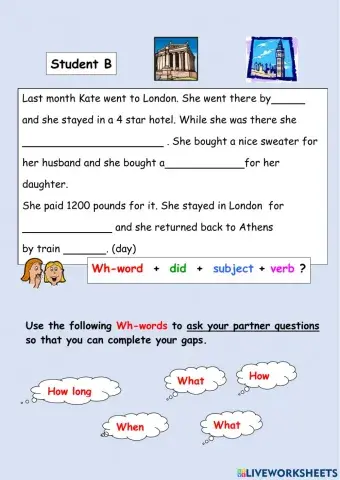 GAP ACTIVITY B traveling holidays