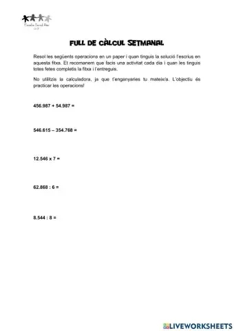 Full de càlcul 28-OM