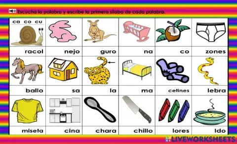 Cc: Escribe la primera sílaba