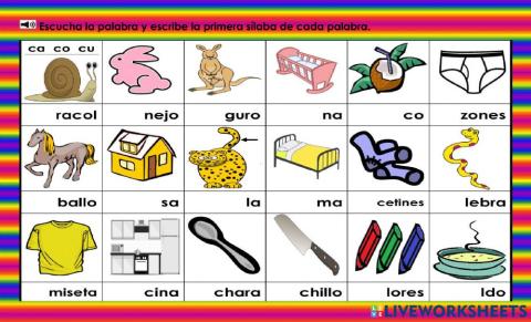 Cc: Escribe la primera sílaba