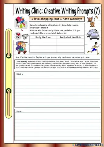 What I love-hate doing. Writing prompt.