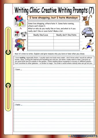 What I love-hate doing. Writing prompt.