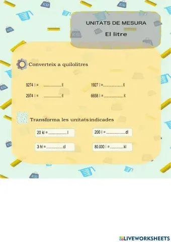 Unitat de mesura: el litre