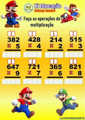 Multiplicação Um dígito - 1