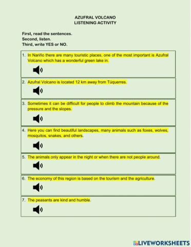 Azufral Volcano - Listening