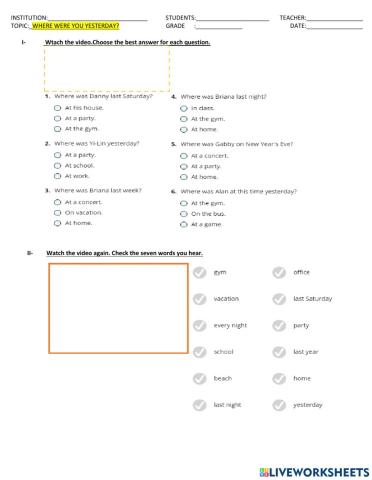 Where were you yesterday?