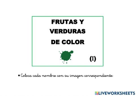 Frutas y verduras de color verde - I