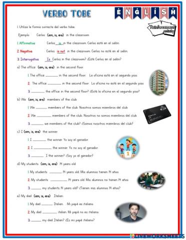 Verbo tobe tres estructuras