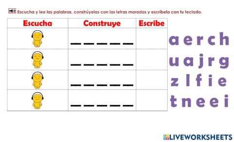1st Grade: Escucha, construye, escribe 5