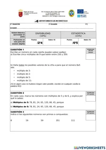 3ªEvaluación- 2ºExamen (1ºC-clase)