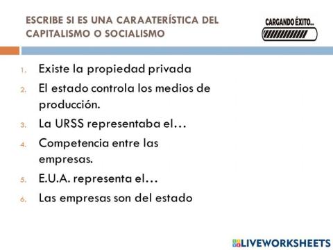 Descubre si es una característica del socialismo o capitalismo