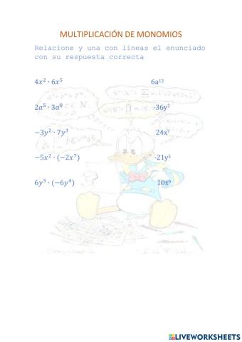 Multiplicación de monomios
