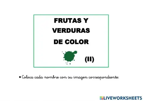 Frutas y verduras de color verde - II