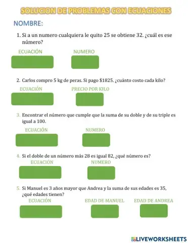 Solucion de problemas con ecuaciones de primer grado