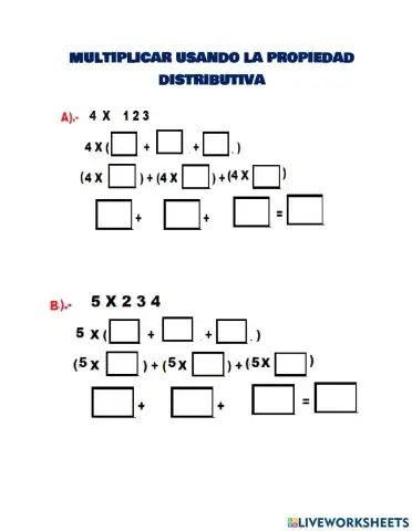 Multiplicación con propiedad distributiva