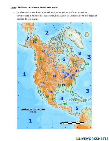 América del Norte - mapa físico