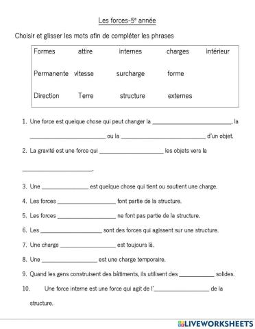 Forces 5e année