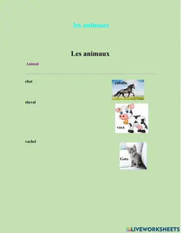 Los animales en francés
