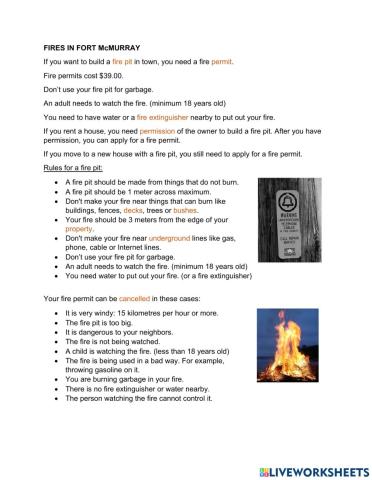 RMWB Fire Pit Rules