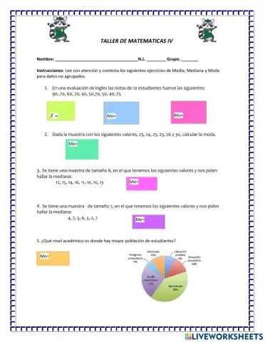 Media, Mediana y Moda
