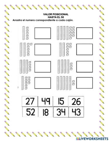 Valor posicional hasta el 50