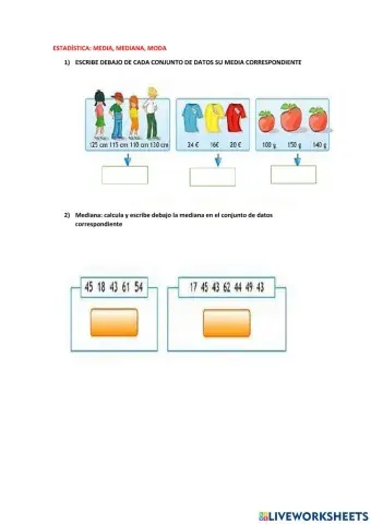 Ejercicios media mediana y moda