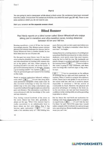 Reading & Use of English part 6