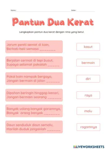 Pantun Dua Kerat