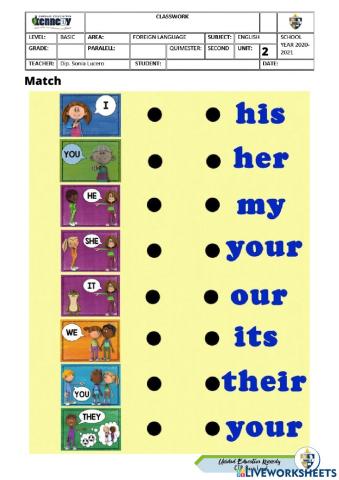 Possessive Adjectives 2