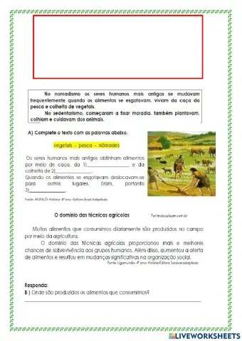 Nômades, Sedentarismo e agricultura