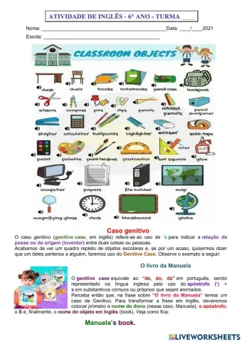 6° ano - INGLÊS - 20-05-21