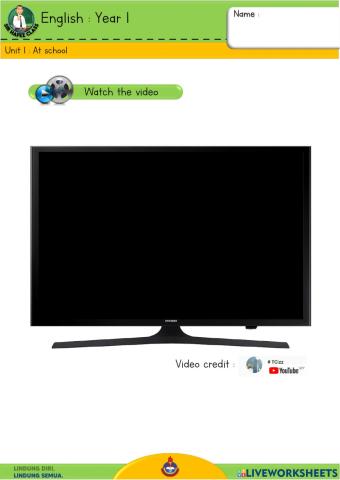 English Y1 - At school 4