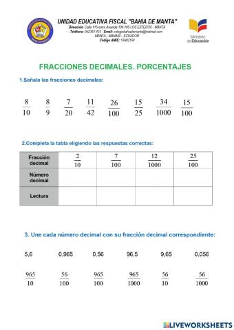 Fracciones decimales