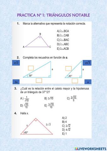 Triángulos notables
