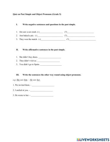 Past Simple - Object Pronouns