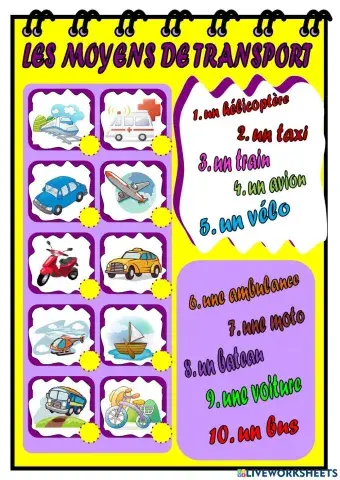 Les moyens de transport