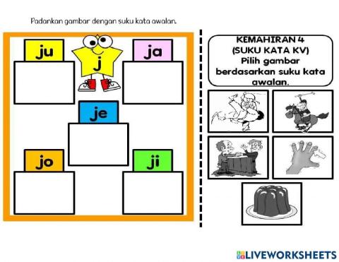 Padankan suku kata awalan