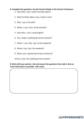 Present Simple & Continuous